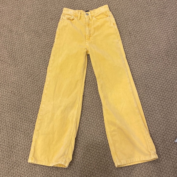 Yellowish orange corduroy flare jeans - Picture 1 of 5